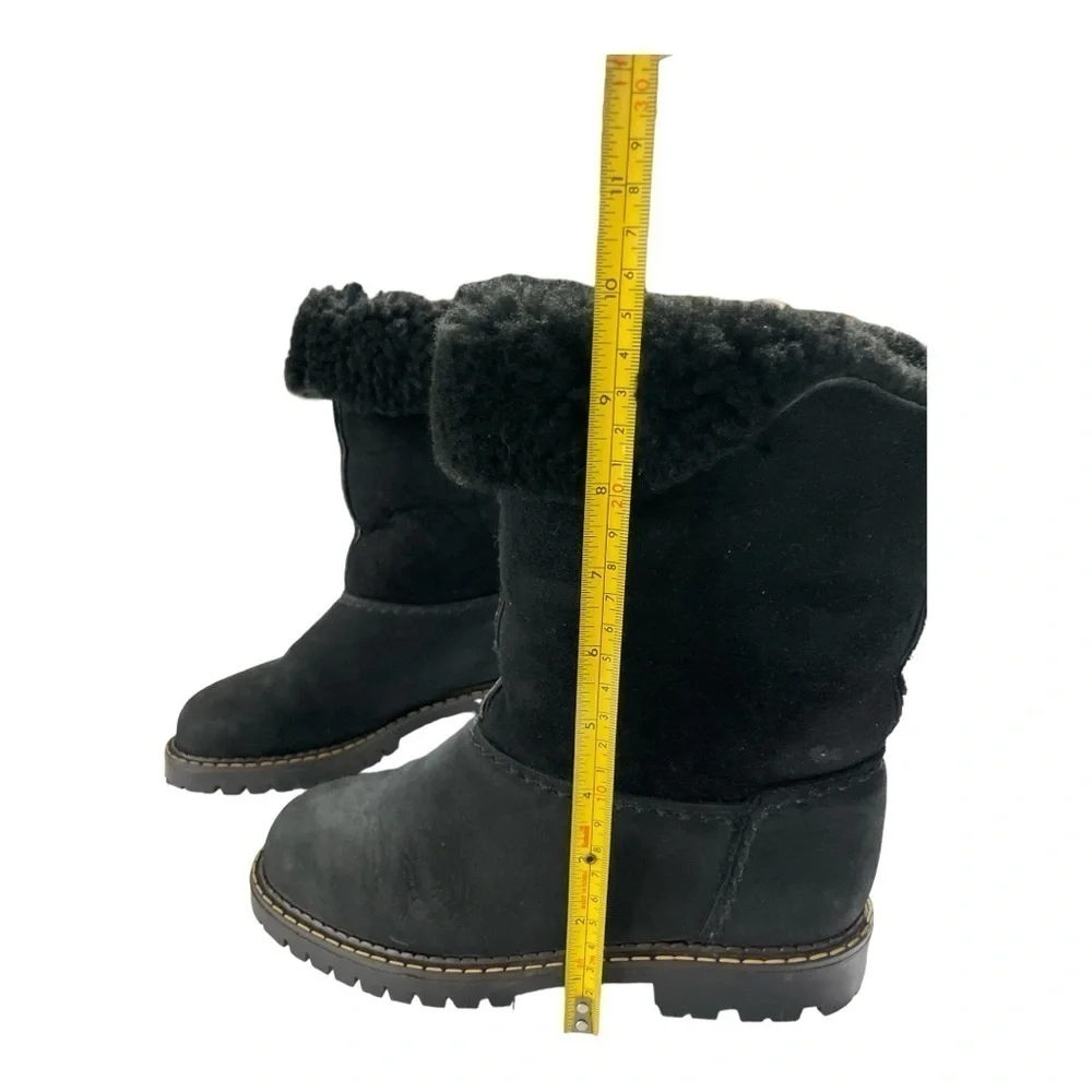 Sorel Suede Shearling Foldover Tall Black Boots Black Size 7M